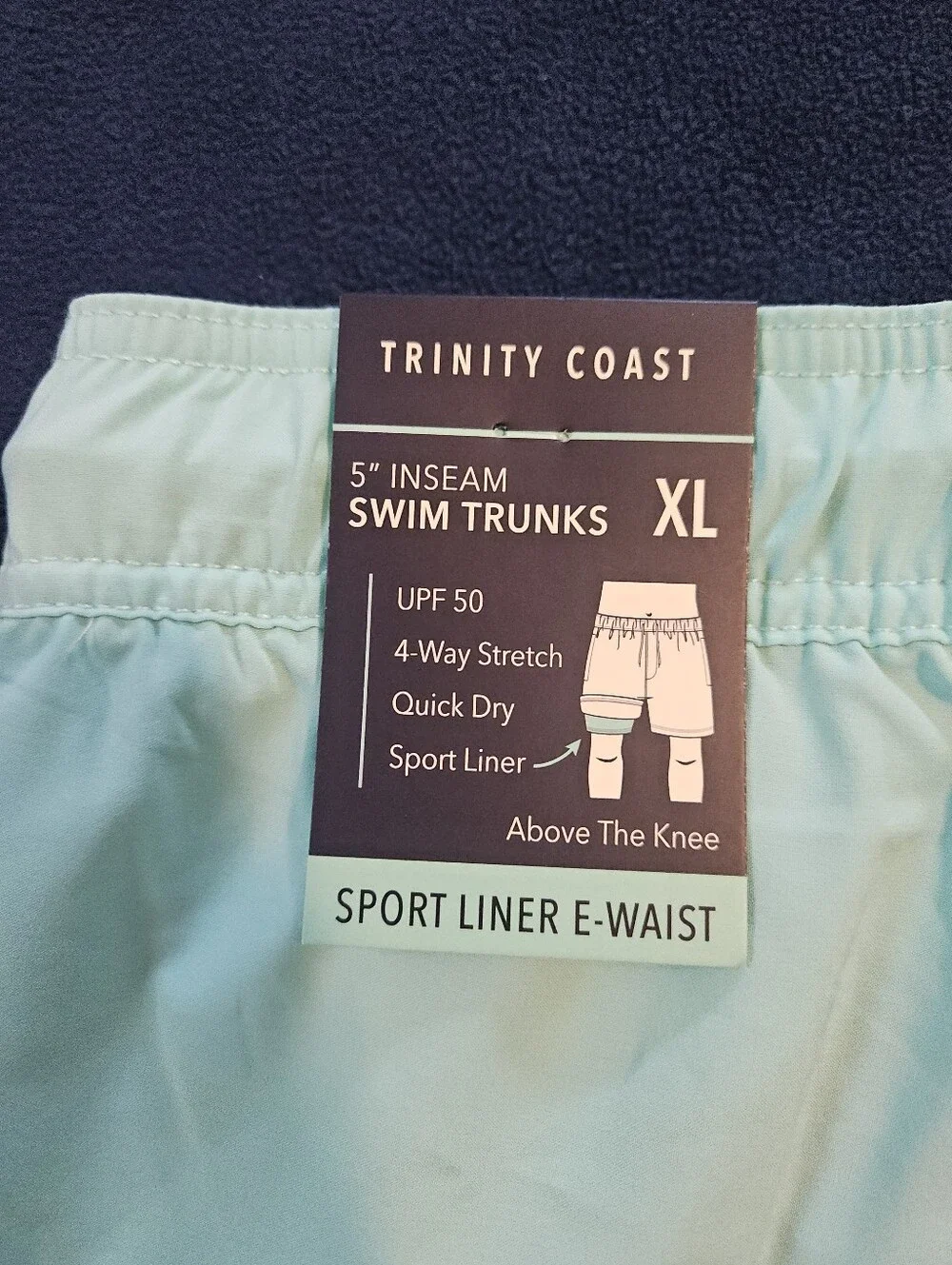 Trinity Coast Men's Swim Trunks Aqua Blue 5